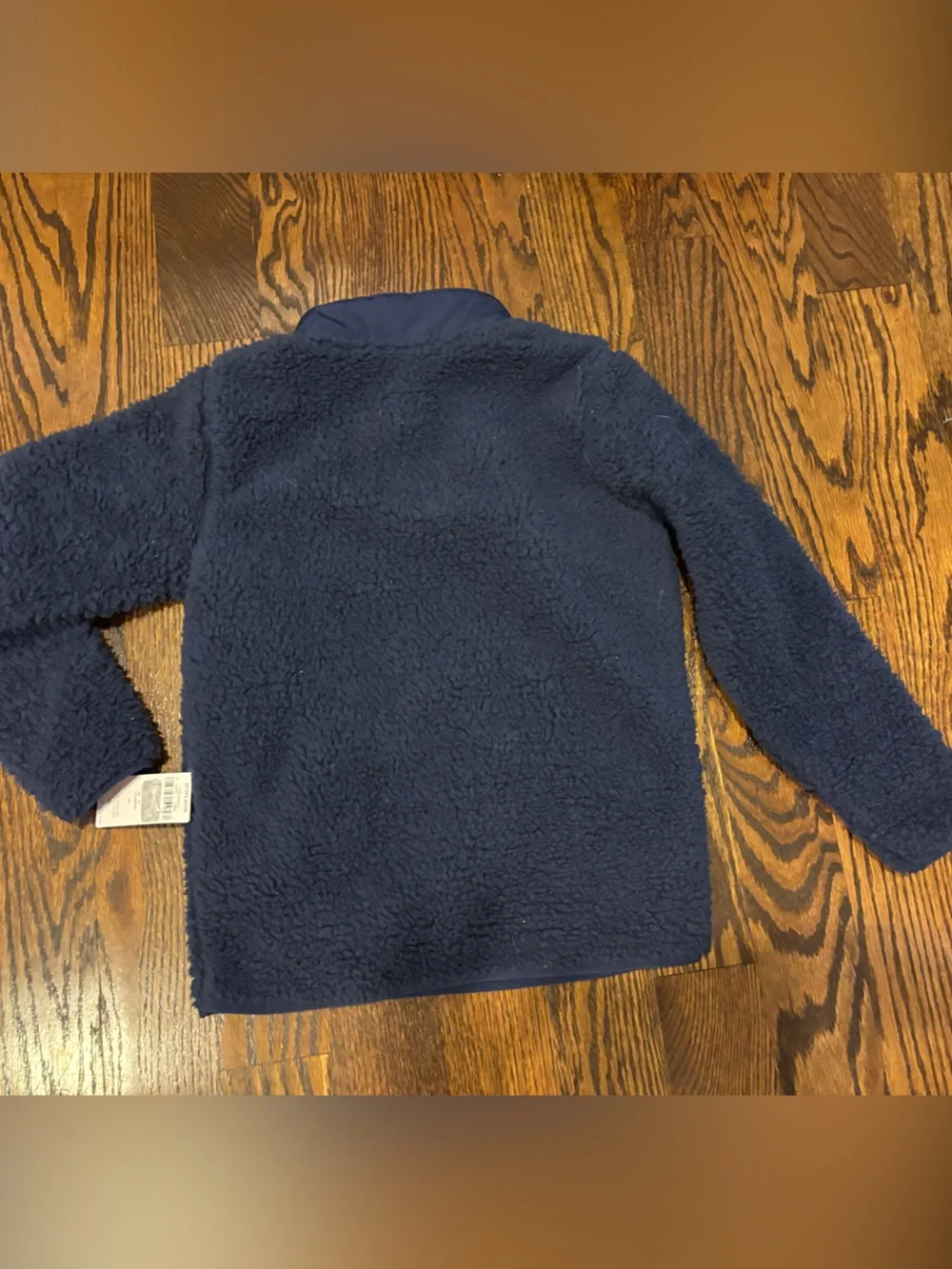 Carter's Navy Sherpa Crewneck with Red Contrast Collar